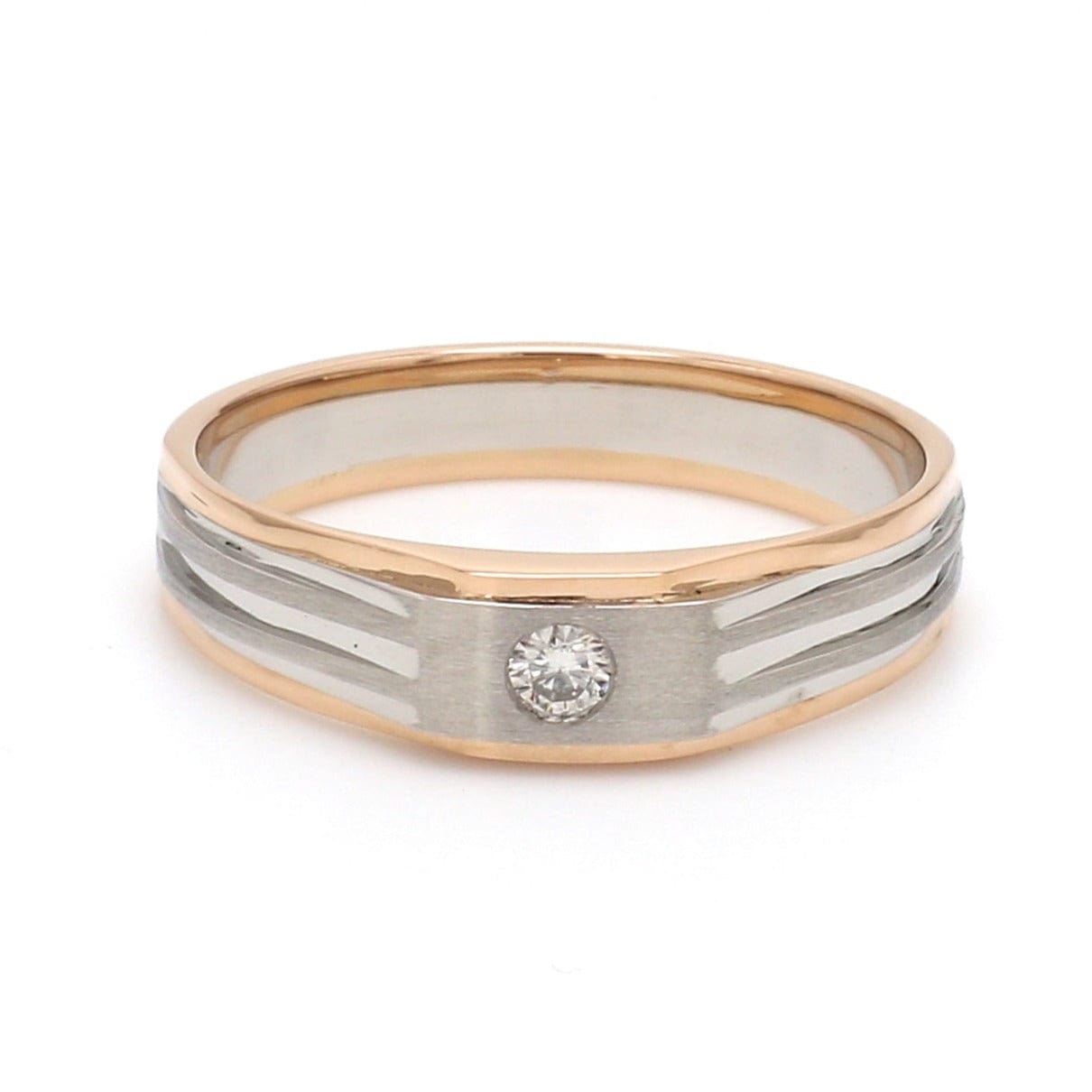 Couple Rings in Platinum and 18K Gold with Diamonds(0.09 Ct) | Mohan  Jewellery
